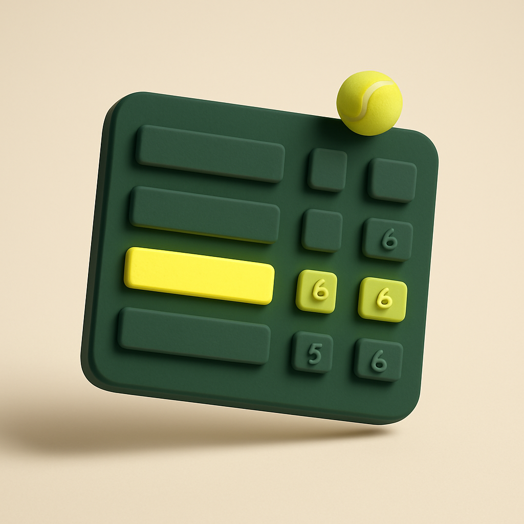 Stylized tournament scoreboard illustration